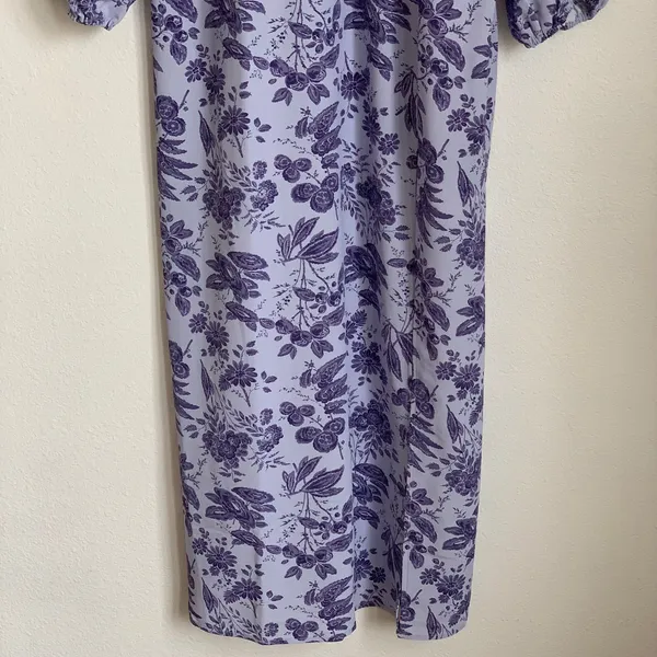 NWT Hill House Allover Print High Slit Maxi Dress in Purple‎ Floral - Image 5