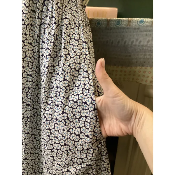 Gap Womens Blue White Floral Tiered Midi Dress Empire Waist Pockets Medium - Image 3