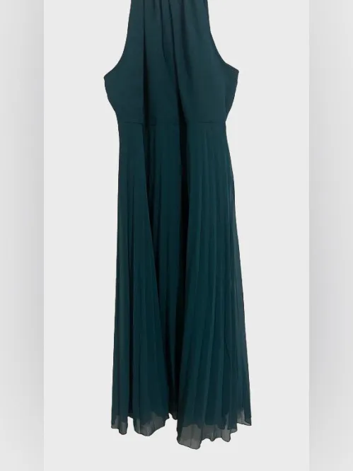 ASOS Dark Teal Halter Midi Dress - Image 3