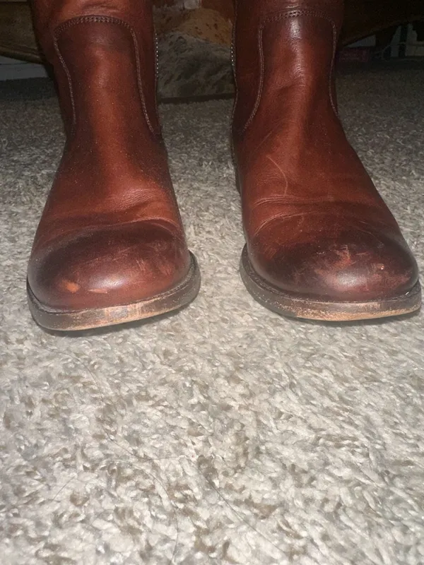 FRYE Molly Button Tall Brown Leather Riding Boots - Image 15