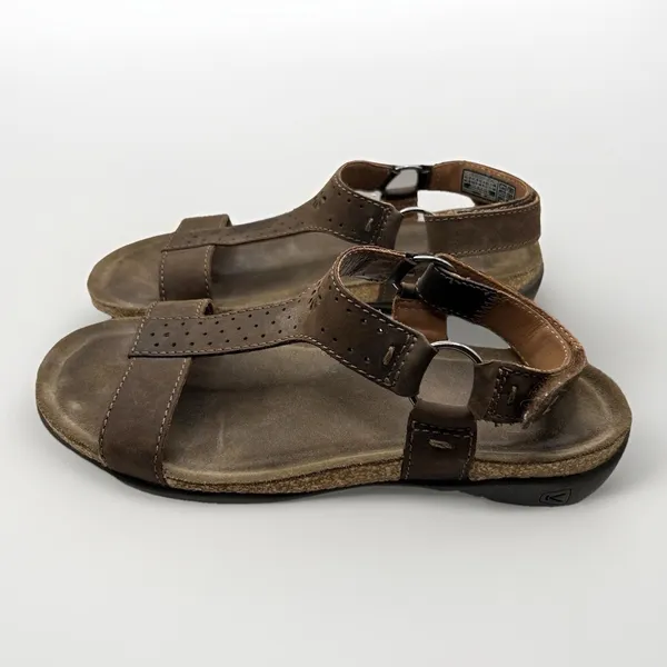 Keen‎ Kaci Ana Womens Brown Leather T-Strap Comfort Sandals Size 7.5 EU 38 - Image 2