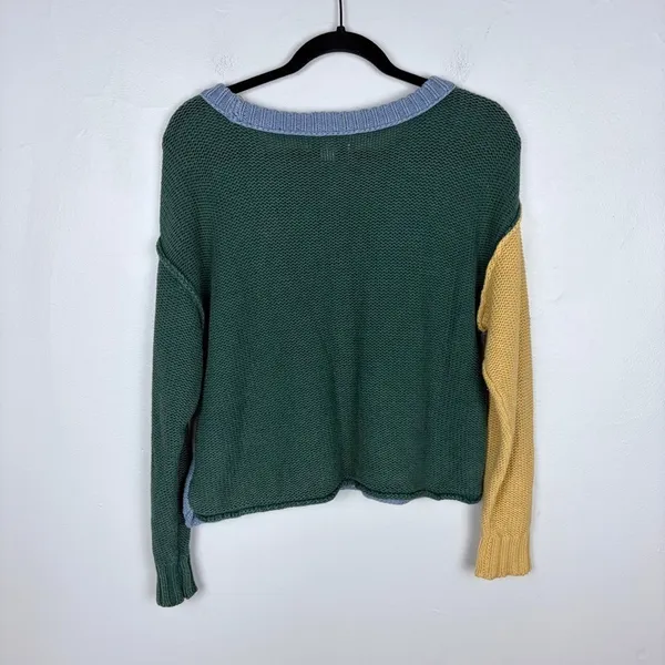 American Eagle Colorblock Easy Crewneck Sweater Cotton‎ Knit Summer Size XS - Image 4