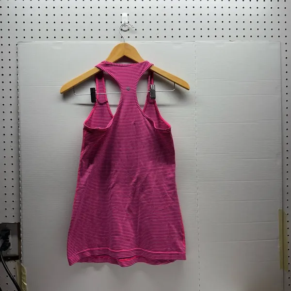 Lululemon Pink Striped Racerback Tank Top - Image 2