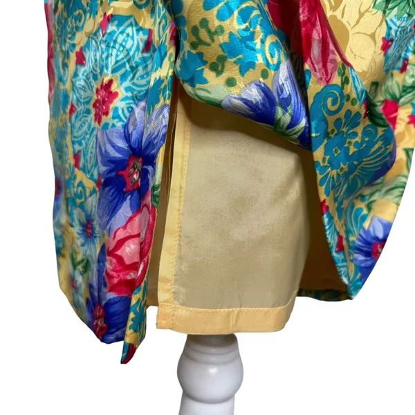 Adrianna Papell Size 6 Vintage Two Piece‎ Skirt Top Suit Set 100% Silk Floral - Image 12