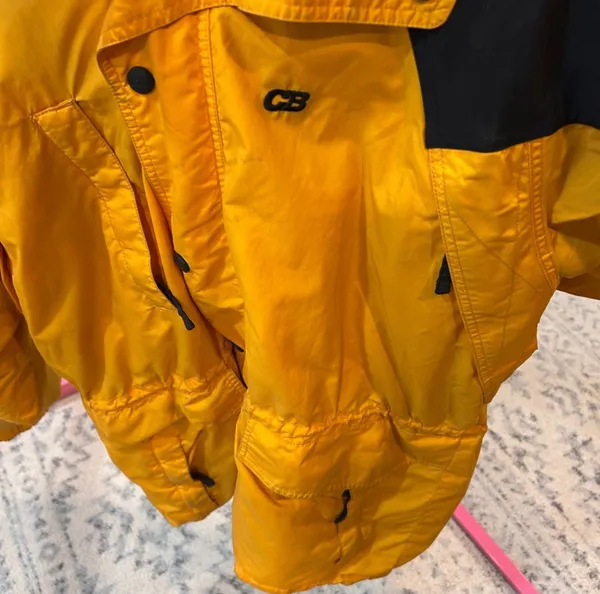 Men’s Large Yellow Black CB Sports Color Block Winter Snow Zip Ski Jacket - Image 6
