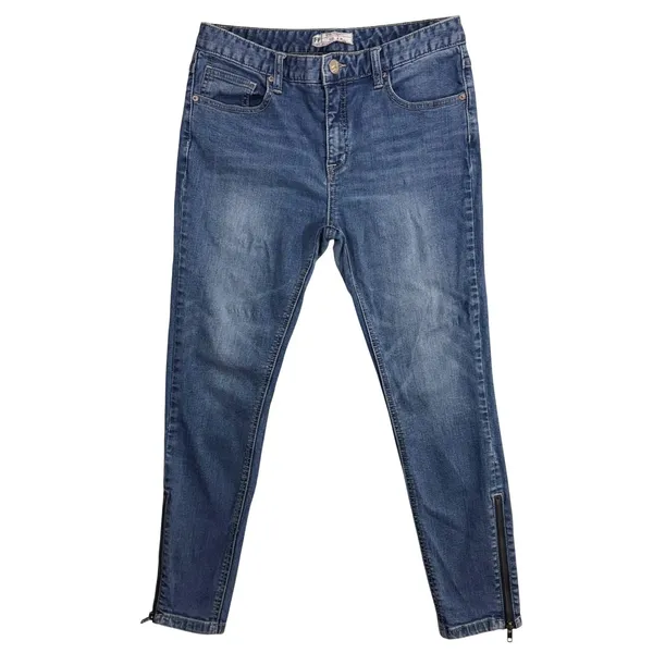 Free People 28 Skinny Jeans Jet Pocket‎ Zip Low Rise Ankle Casual Work Office - Image 2