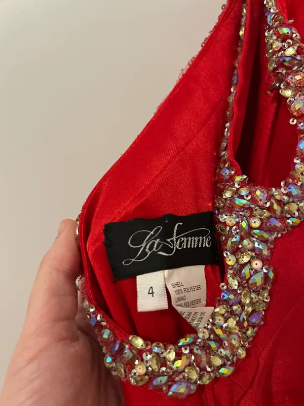 La Femme Red Formal Dress - Image 5