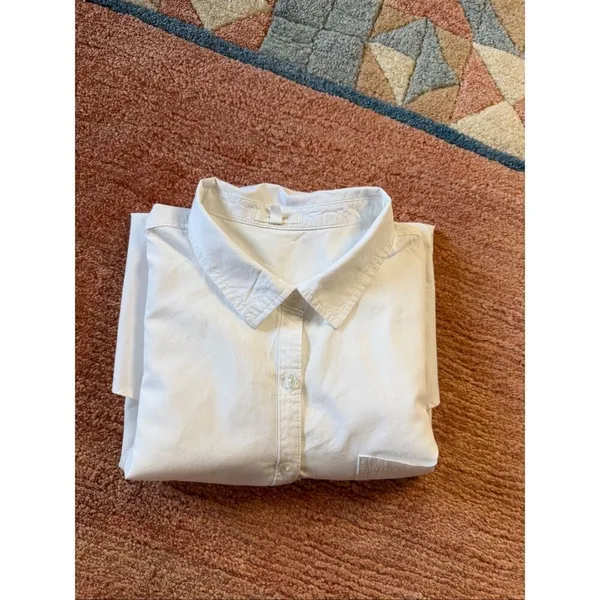 Maurices White Button Down Shirt Size L Long Sleeve Pocket - Image 9