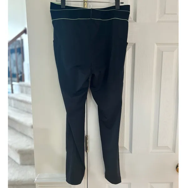 Free People Movement Black Mint Green Criss Cross Band Full Length Leggings - Image 2