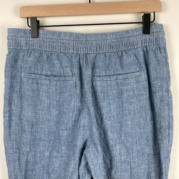 Athleta Retreat Linen Jogger Pants Womens Size 8 Blue Casual Pull On Lightweight - Image 9