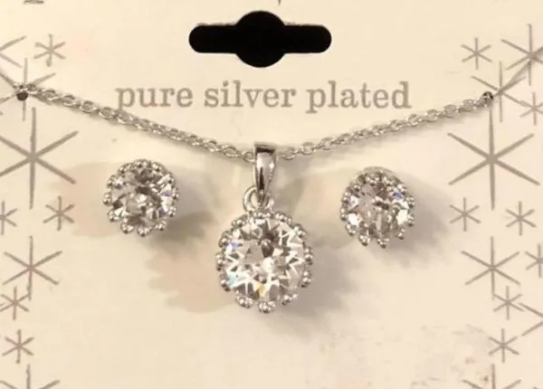 Swarovski New Silver Plated Necklace & Earrings - Image 2