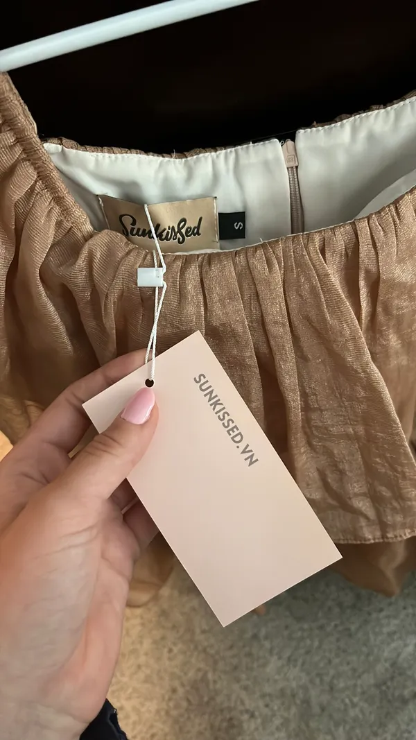 Sunkissed Gold/tan ruffle romper - Image 5