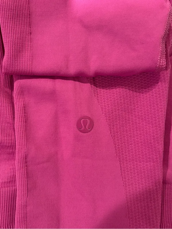 Lululemon Zone In Seamless High Rise Compression Crop Leggings Pink Size 6 - Image 3