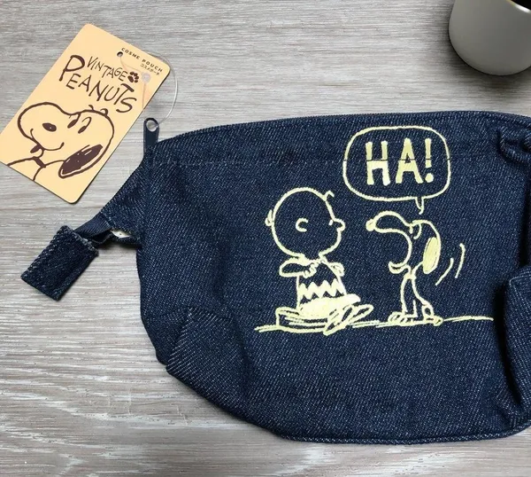 snoopy charlie brown peanuts denim mini clutch - Image 2