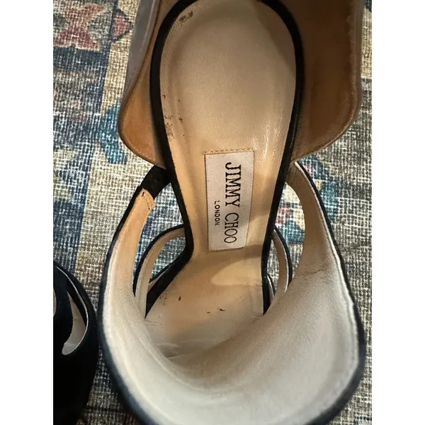Jimmy Choo Toysen d'Orsay Black Suede Pumps Women's Sz 5.5 35 1/2 - Image 8
