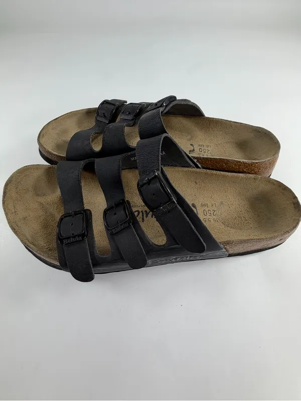 Betula by Birkenstock Black 3‎ Strap Sandals EU 39 US 8.5 Cork Footbed - Image 7