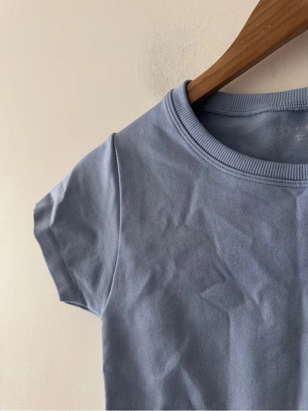 OFFLINE by Aerie Sidewalk Seamless Cropped T-Shirt Periwinkle Blue - Image 2