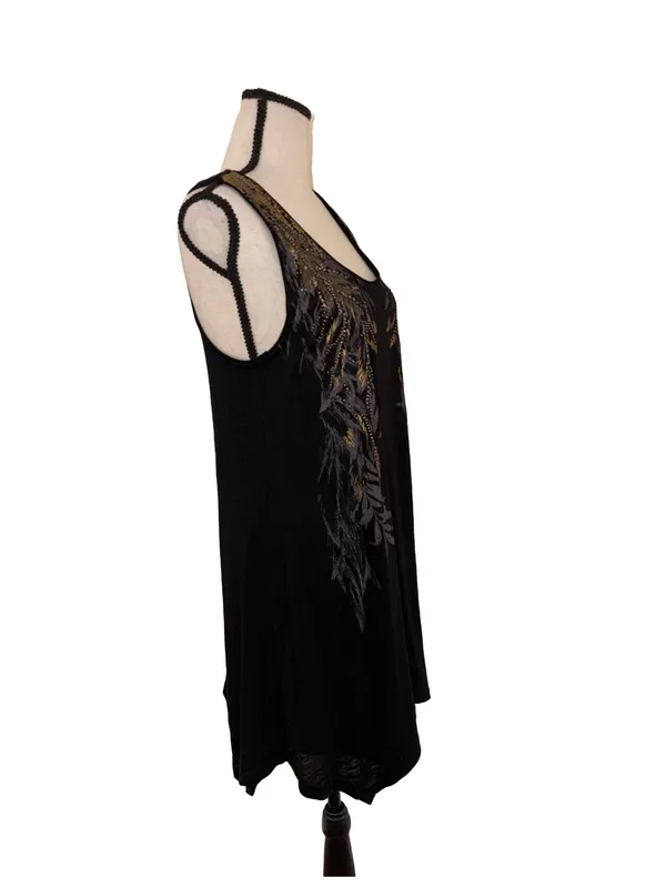 Miss Me Black Embellished Lace Up Back Handkerchief Mini Dress - Image 12