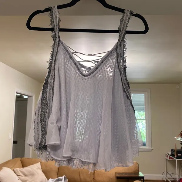 Free People Coasting On a Dream Top Size Small Dolphin Blue - Image 3