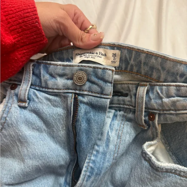 Abercrombie & Fitch Light Blue Straight Leg Jeans - Image 2