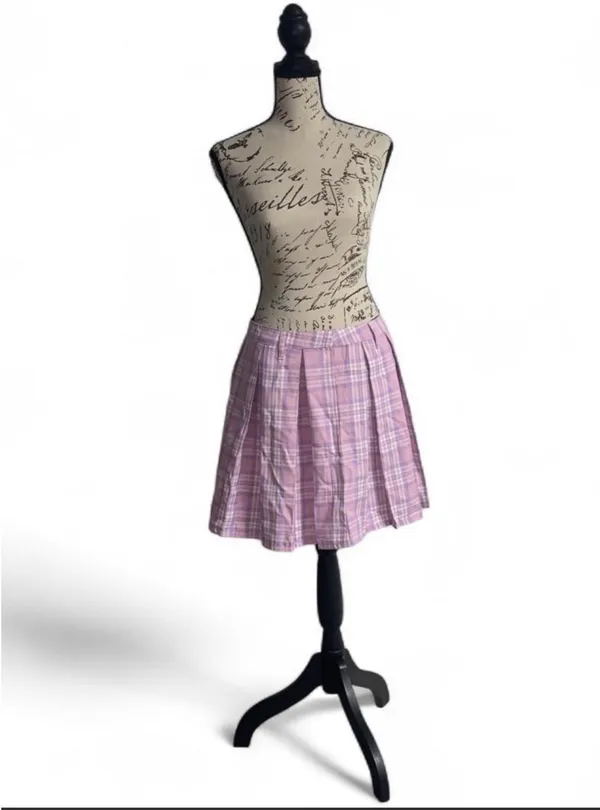 New with tags Medium Hot Topic Sweet Society Pink & Lavender Plaid Pleated Skirt - Image 2