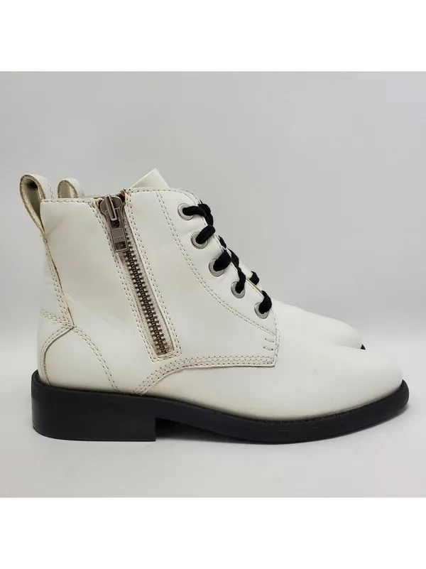 White Abound Combat Side Zip Lace Up Boot Size 8.5 - Image 2