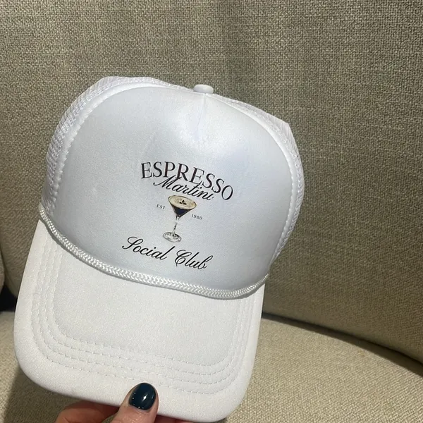 Espresso martini social club white trucker hat NEW - Image 5