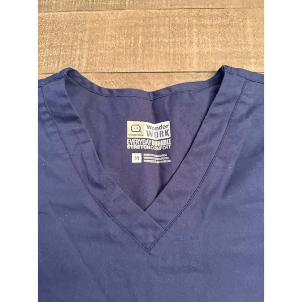 WonderWink Women's Navy Blue Short Sleeve Scrub‎ Top Size Medium - Image 2