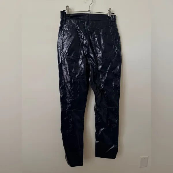 Abercrombie & Fitch Curve Love Patent Leather 90s Straight Ultra High Rise Sz26 - Image 4