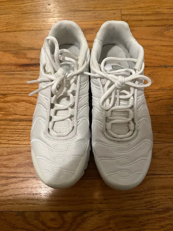 Nike Air Max Plus TN Triple White – Youth 5Y (Fits Women’s 6.5) - Image 5