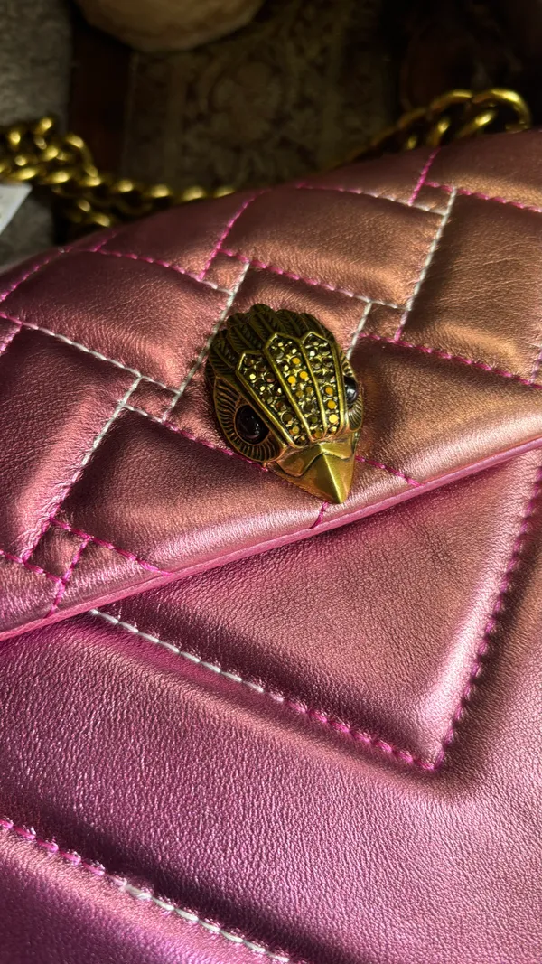 Kurt Geiger Authentic LONDON metallic Quilted 2tone leather gold lock shoulder/Crosby - Image 4