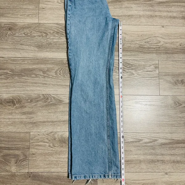 Waven Tova 90s Wide Leg Jeans V-Waist Light Blue Raw Hem Womens 26 x 31‎ US 4 - Image 7