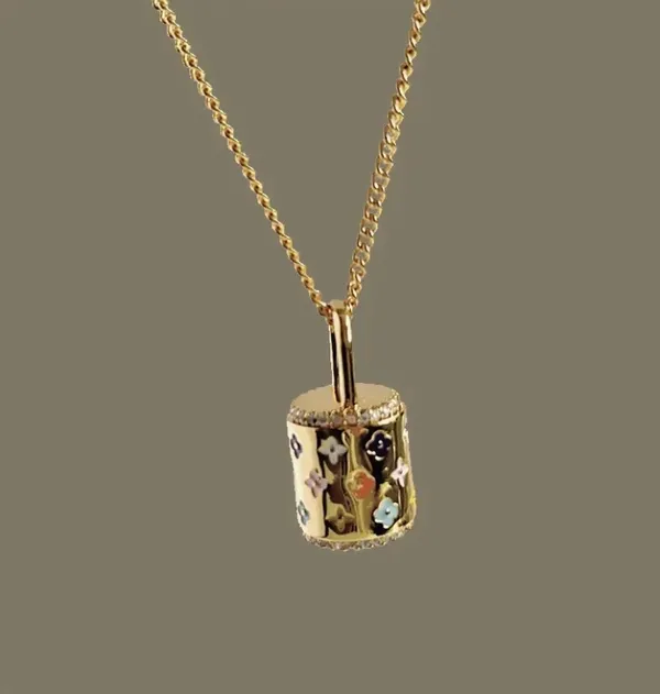 Elegant Gold Necklace with Colorful Pendant - Image 11