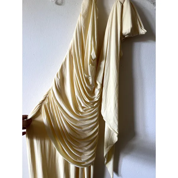 Oh Polly Annelise Jersey Bridesmaid Maxi Dress in Butter Yellow Size M New - Image 8