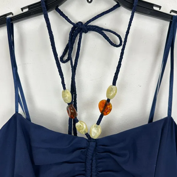 Eliza J Maxi Dress Navy Halter Pleated Embellished Formal Cocktail US 10 NWT - Image 13