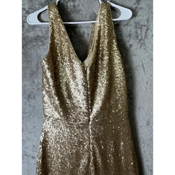 Revelry Dawson Champagne Gold Sequin Maxi Dress Sz 14 Bridesmaid Formal Gown New - Image 4