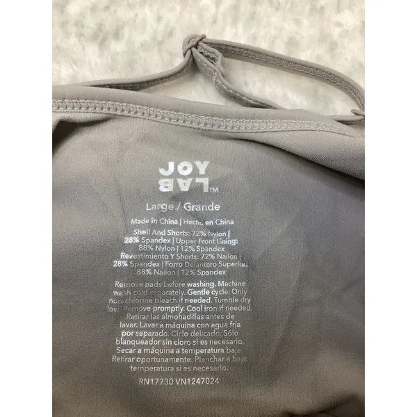 JoyLab Womens Active Dress Glazed Granite Grey Built In Bra and Shorts Large NEW - Image 5