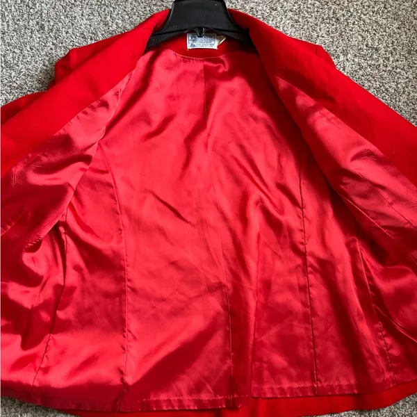 Pendleton Virgin Wool Red Blazer Jacket Holiday Christmas Formal Large Medium - Image 5
