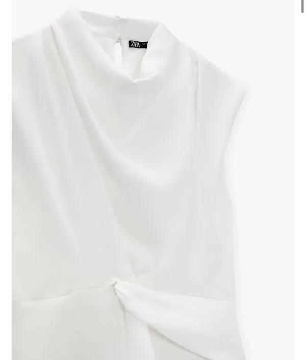NWT FRONT KNOT TOP Oyster White - Image 5