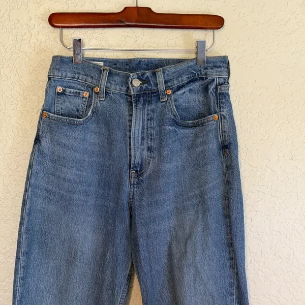 Gap Sky High Straight Women 4 R Blue High Rise Denim‎ Jeans - Image 3