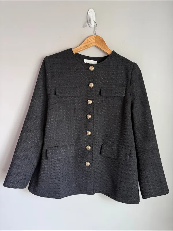 Tuckernuck POMANDER PLACE Black Tweed Jennings Jacket Large - Image 2