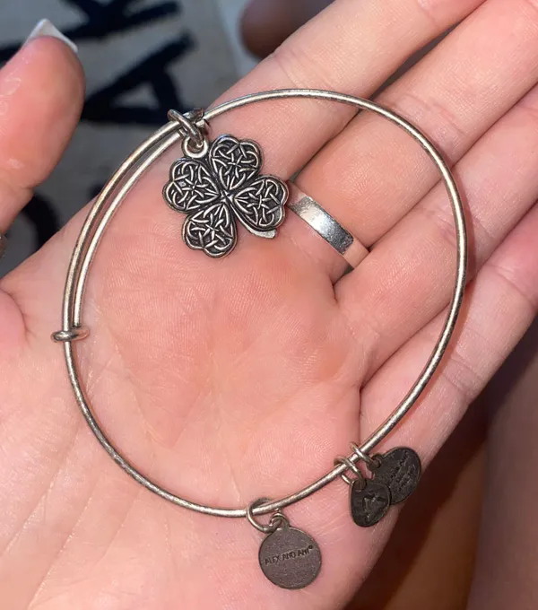 ALEX AND ANI Four Leaf Clover IV Charm Bangle - Image 3