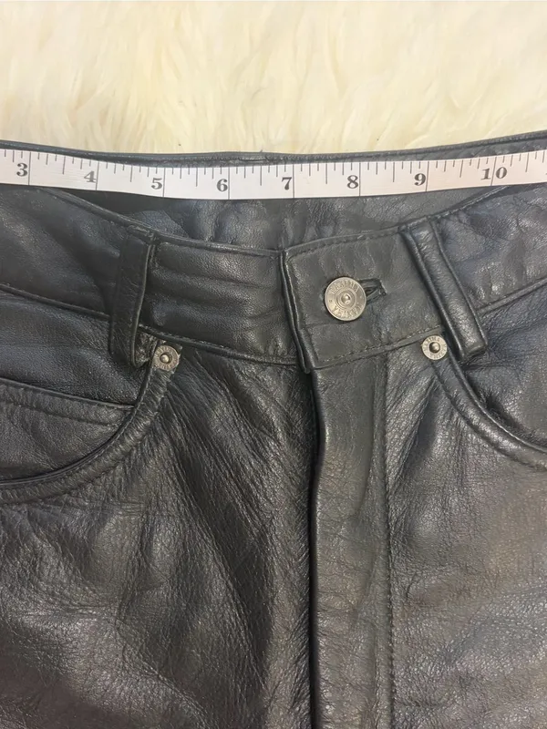 Vintage Maxima Wilson’s Genuine Leather Pants Size 4 Black 90s Y2K Straight Leg - Image 7