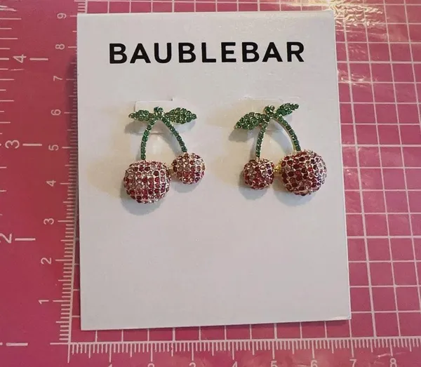 Baublebar diamonds paved cherry 🍒 earrings - Image 2