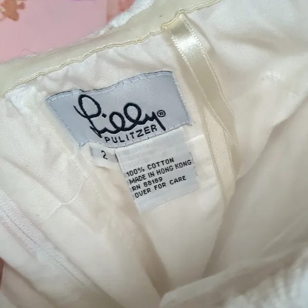 LILLY Pulitzer Vintage White Strapless Dress Size 2 - Image 8