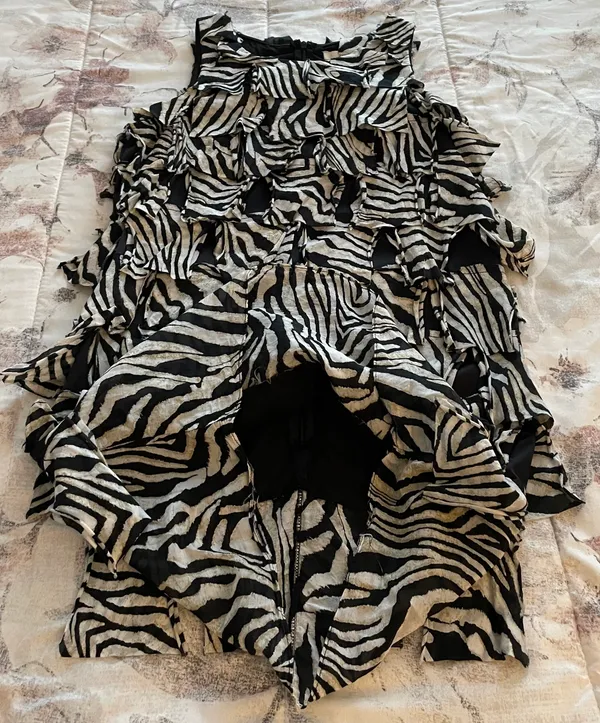 Y2K Animal Print Silk Blend Sheath Mini Dress, size S - Image 5