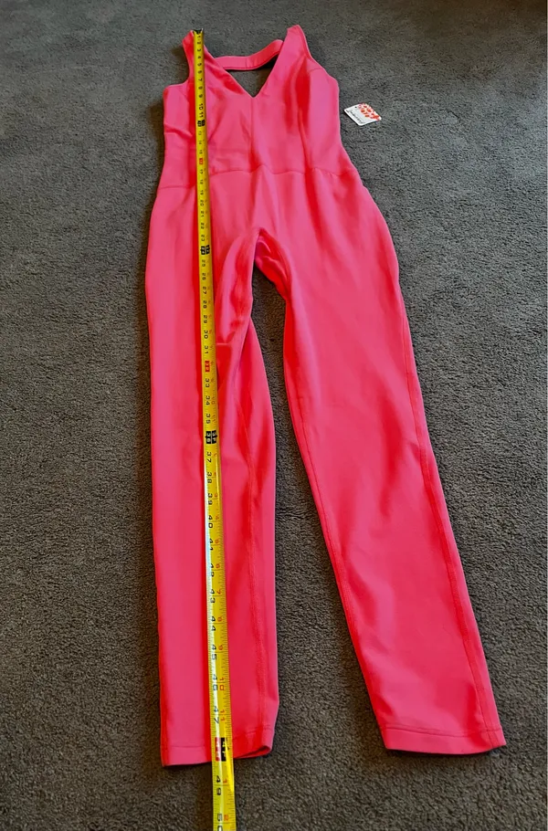 NWT Free People Movement ‘Never Better’ Neon Coral Women’s size XS Jumpsuit - Image 7