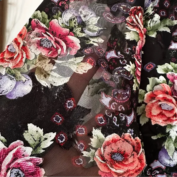 Victorias Secret Vintage Floral Burn Out Vintage Robe Topper Womens Large - Image 3