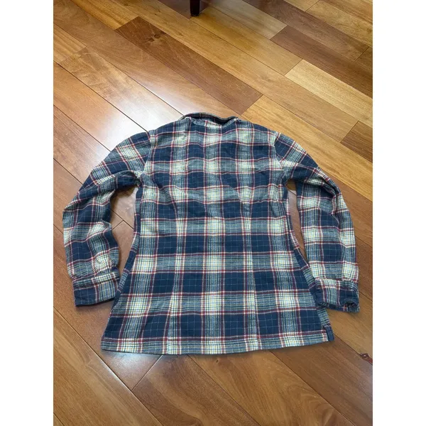 Patagonia Womens Organic Cotton Plaid Flannel Tunic Shirt‎ Blue Red Yellow 4 - Image 6