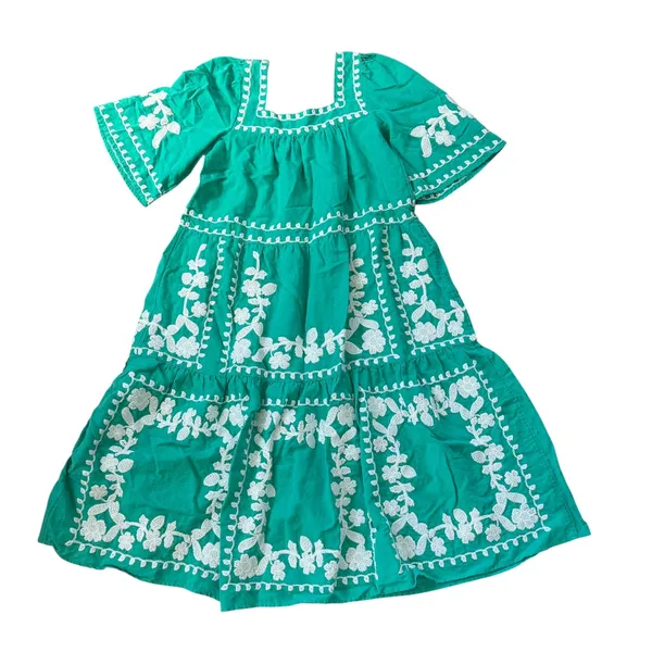 Sézane Sabine Dress Ecru Green - Image 4